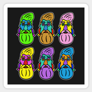 6 Hipster Heads Sticker